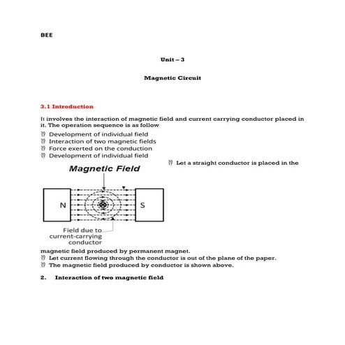MODULE 3: MAGNETIC CIRCUITS  INTRODUCTION, SERIES AND PARALLEL MAGNETIC CIRCU...