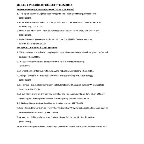 Be ece embedded project titles 2015