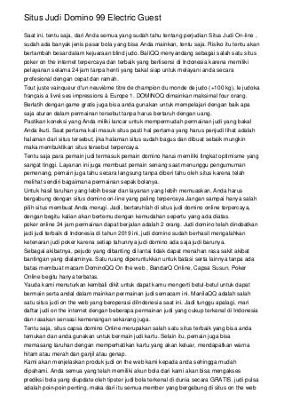 Situs Judi Domino 99 Electric Guest