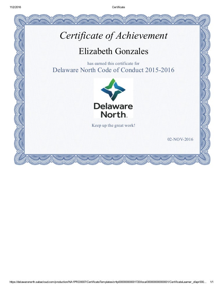 Certificate Code Of Conduct – Police Conduct Certificate – GBBG