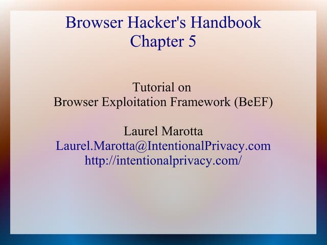 Browser Exploitation Framework Tutorial