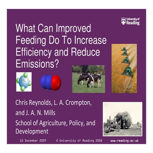 Beef and sheep: What can Improved Feeding do to Increase Efficiency & Reduce ...