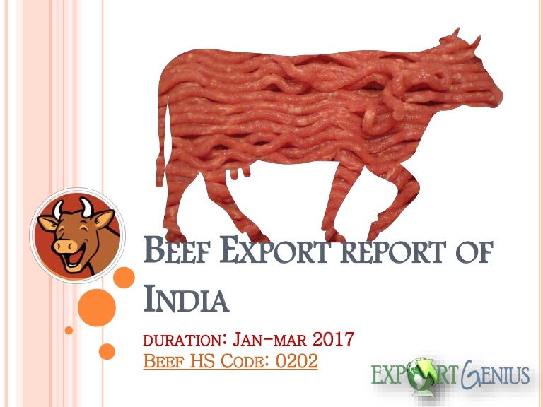 Beef Export Data Of India