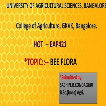 BEE FLORA for some various crops by SACHIN R KONDAGURI.pptx