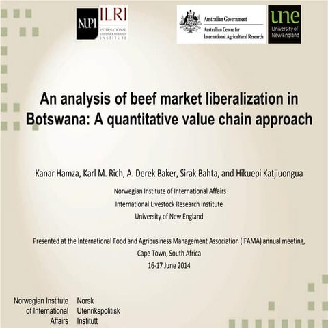 An analysis of beef market liberalization in Botswana: A quantitative value c...