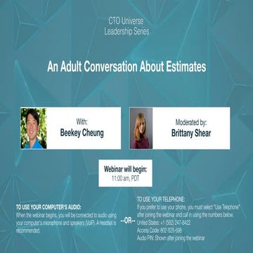 CTO Universe Leadership Series: An Adult Conversation About Estimates