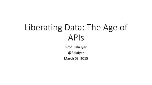 Liberating data power of APIs