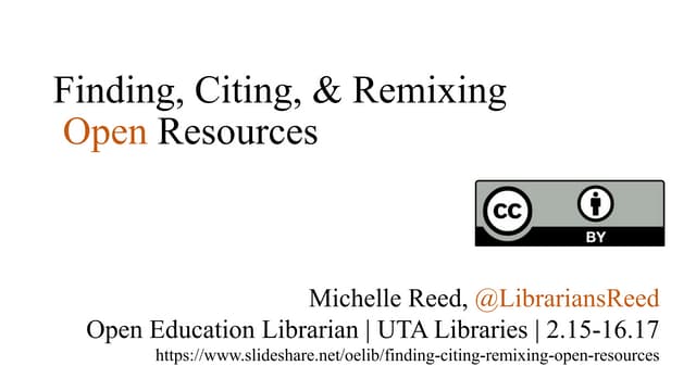 Finding, Citing, & Remixing Open Re...