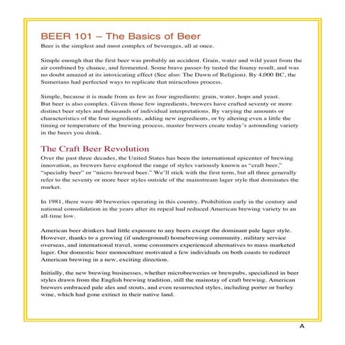 Beer 101 - em ingles