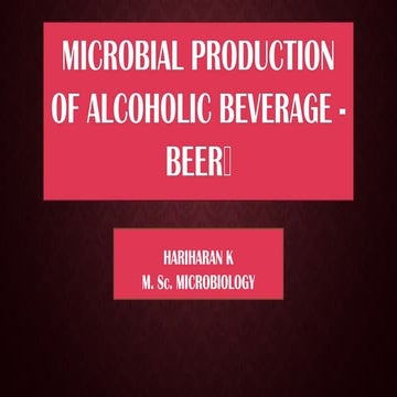 MICROBIAL PRODUCTION OF ALCOHOLIC BEVERAGE - BEER