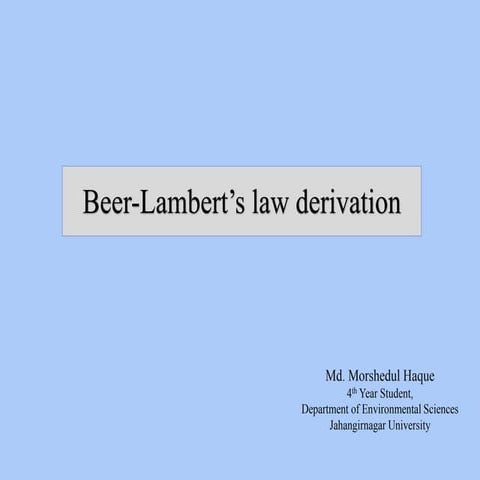 Beer lambert's law