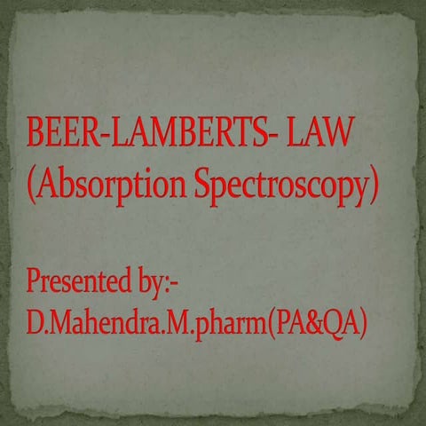 Beer lamberts law