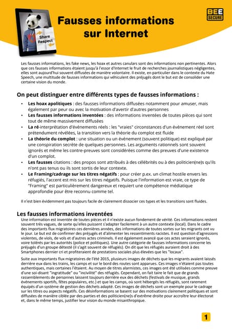 Bee secure - share respect - fausse...