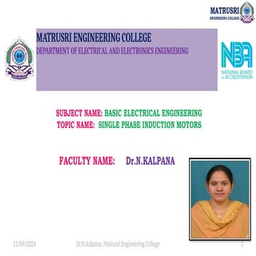 BEE Single Phase Induction Motors Module