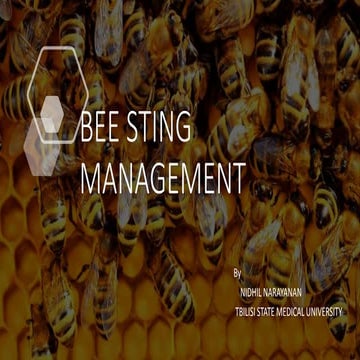 Bee sting MANAGEMENT 