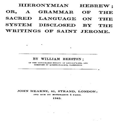 Beeston   hebrew grammar