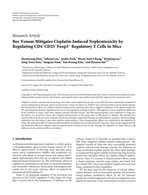 Bee venom protects kidneys from can...