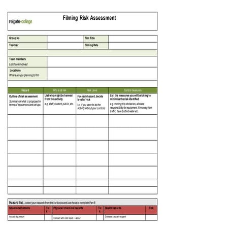 Risk assessment 2019 | DOCX