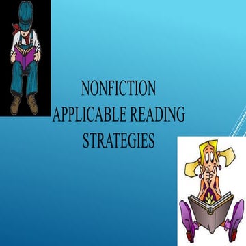 Nonfiction Applicable Reading Strategies 
