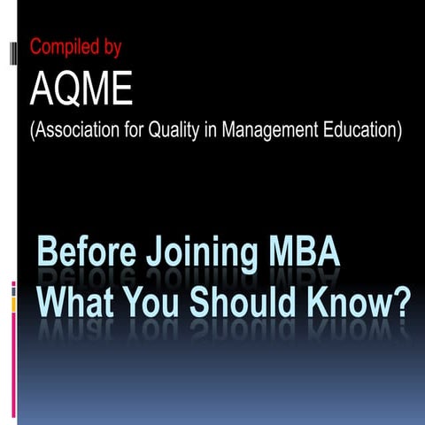 Before joining  mba what you should know