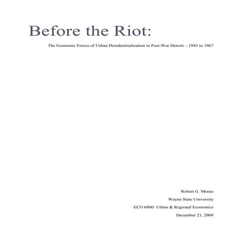 Before The Riot   Deindustrialization In Postwar Detroit