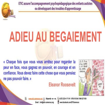 Adieu au bégaiement: trouble de langage | PPTX