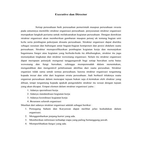 Struktur organisasi perusahaan | DOCX