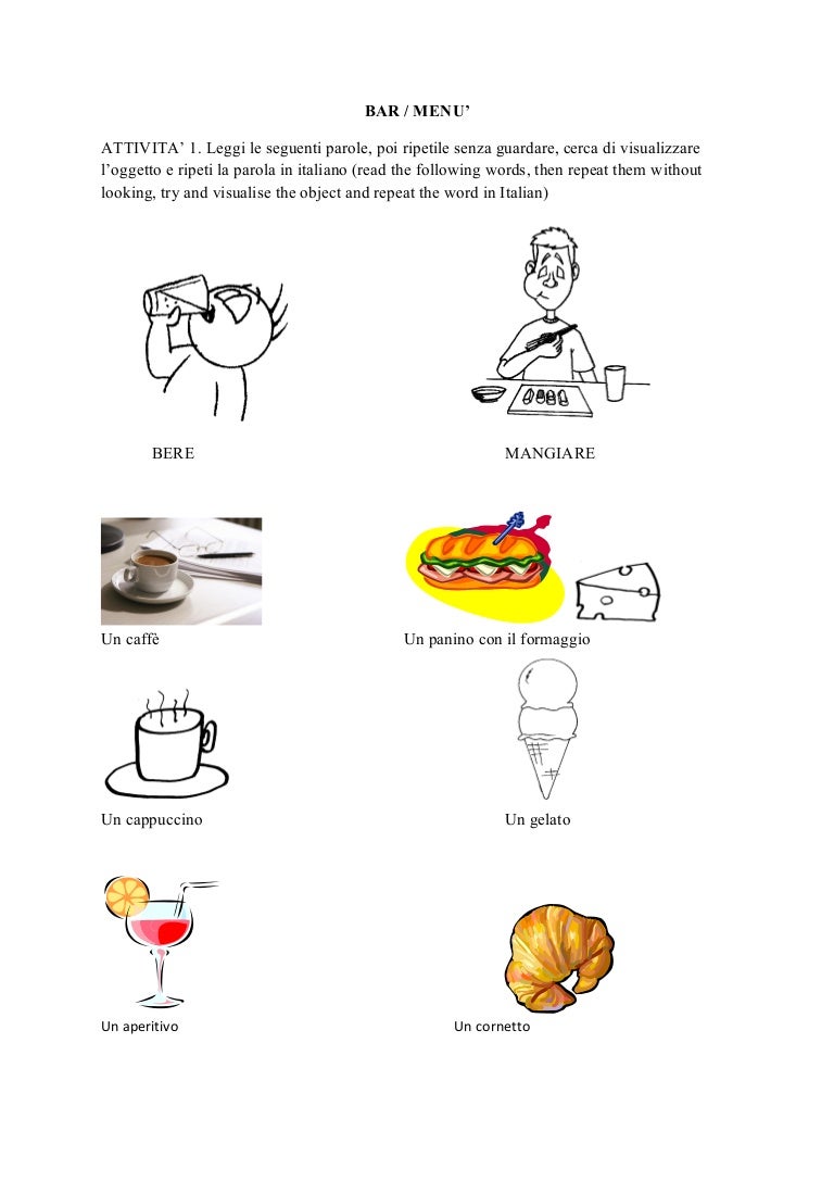 Learn how to order food/drink in Italian