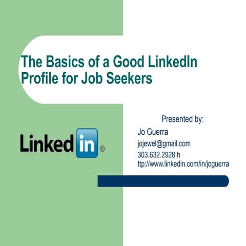 Beginner LinkedIn Job Seeker Profile