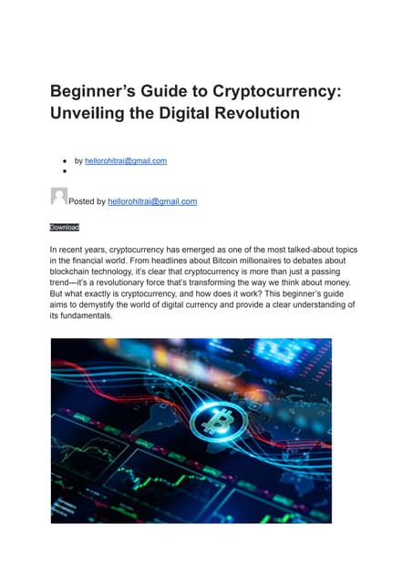 Cryptocurrency Guide Guide for Beginners | PDF
