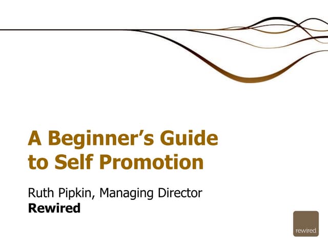 Beginner's guide to self promotion final