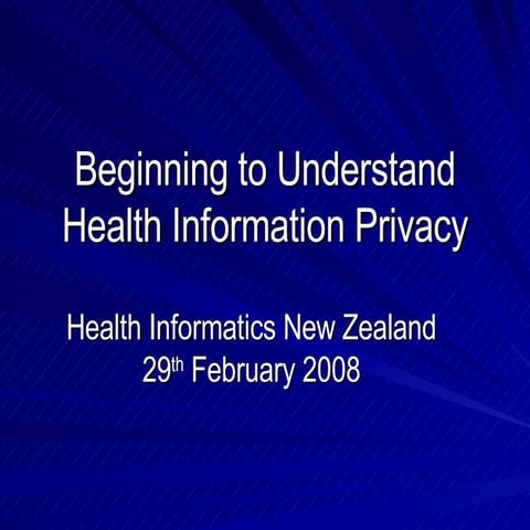 Beginning to Understand Health Information Privacy