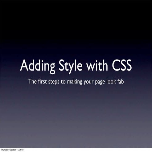 Beginning css