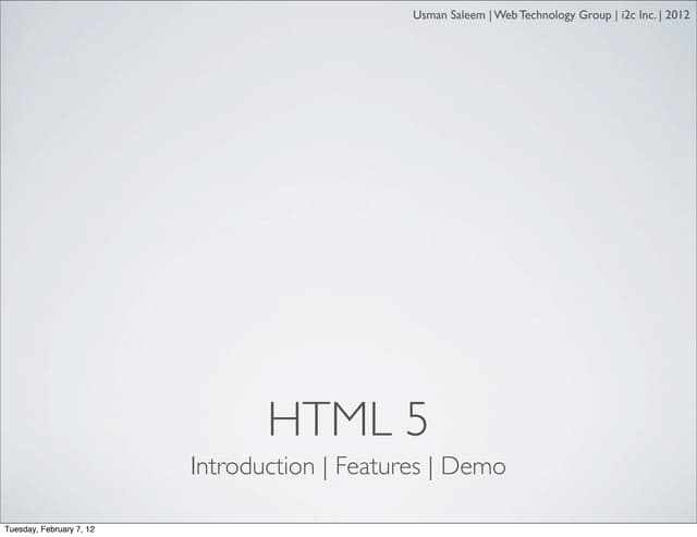 Beginning Html 5 Presentation