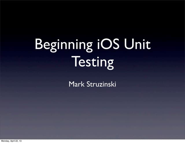 Beginning iOS unit testing