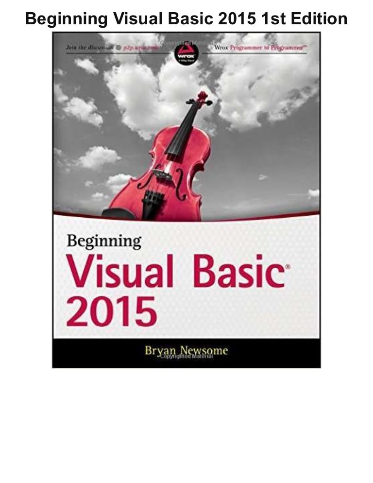 Beginning visual basic 2015 1st edition pdf ebook full free