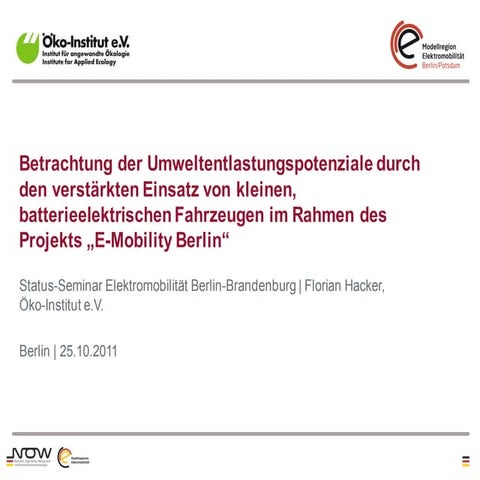 Betrachtung der Umweltentlastungspotenziale durch den verstärkten Einsatz von...