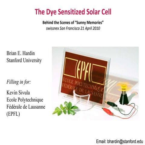 The Science Behind Dye-Sensitized Solar Cells