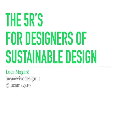 Behance Portfolio Review #9 - Roma - The 5R’S For Designers of Sustainable De...