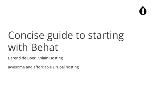 Behat  - Drupal South 2018