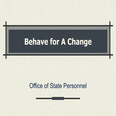 Behave For A Change Presentation For Web