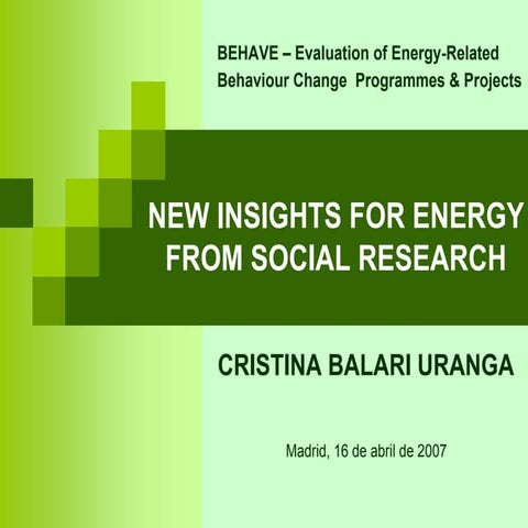 NEW INSIGHTS FOR ENERGY FROM SOCIAL RESEARCH