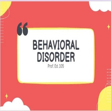 BEHAVIORAL-DISORDER PowerPoint presentation
