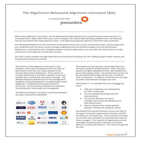 Behavioral Alignment Instrument