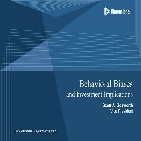 Behavioral Finance and Investor Returns