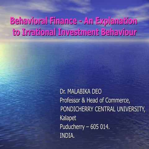 Behavioral finance -_an_explanation