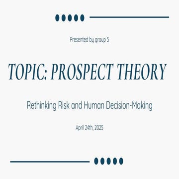Behavioral Finance prospect theory human