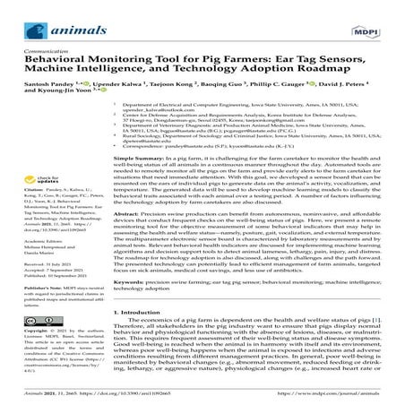 Behavioral Monitoring Tool for Pigs