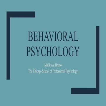 Behavioral Psychology 