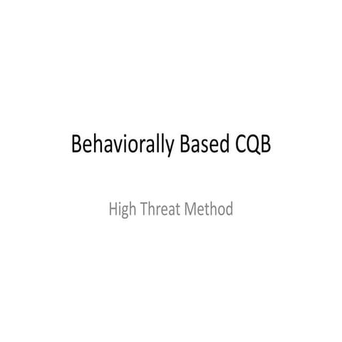 Behavior based cqb short | PPTX